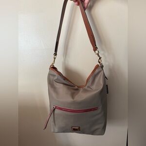 DOONEY & BOURKE‎ WAYFARER BAG TAN HOBO BOHO 12x13” 10” Handle Drop T